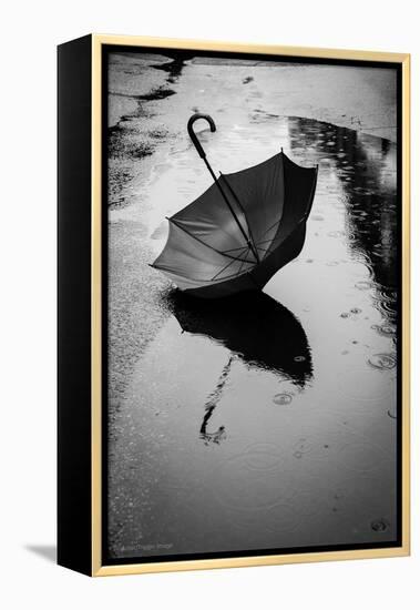 Umbrella in Puddle-Sharon Wish-Framed Premier Image Canvas