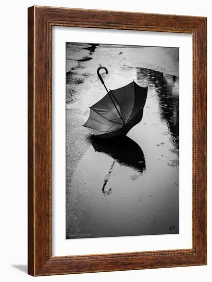 Umbrella in Puddle-Sharon Wish-Framed Photographic Print