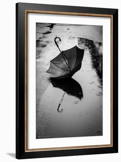 Umbrella in Puddle-Sharon Wish-Framed Photographic Print
