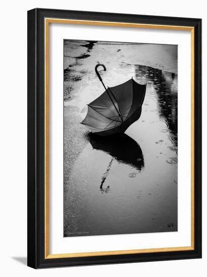 Umbrella in Puddle-Sharon Wish-Framed Photographic Print