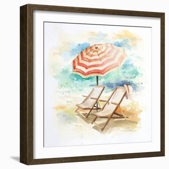 Umbrella on the Beach I-Patricia Pinto-Framed Art Print