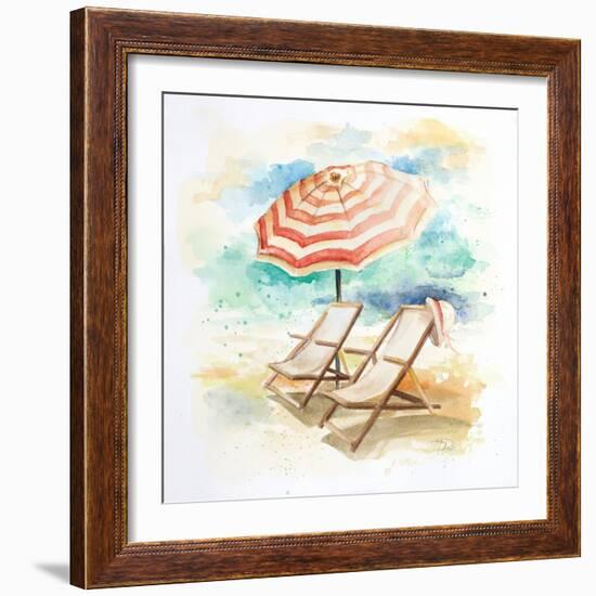 Umbrella on the Beach I-Patricia Pinto-Framed Art Print