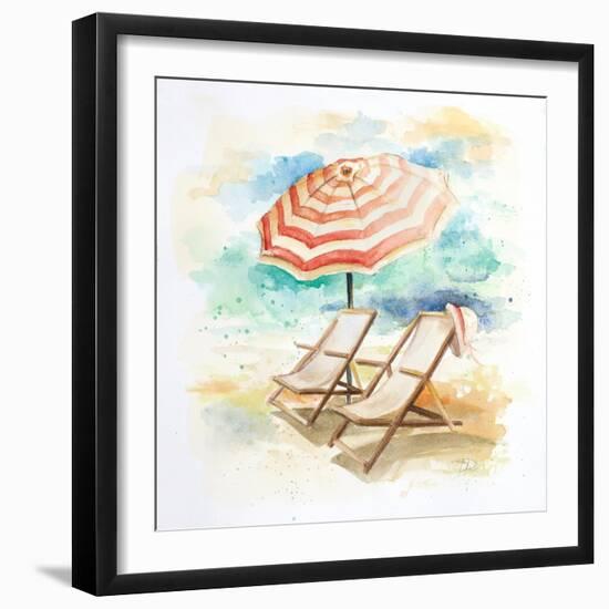 Umbrella on the Beach I-Patricia Pinto-Framed Art Print