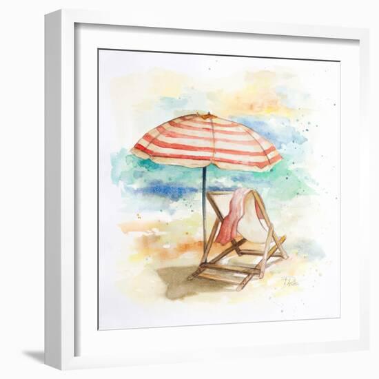 Umbrella on the Beach II-Patricia Pinto-Framed Art Print