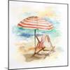 Umbrella on the Beach II-Patricia Pinto-Mounted Art Print