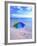 Umbrella on the Beach with Hearts Drawn in the Sand-Bill Bachmann-Framed Photographic Print