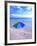 Umbrella on the Beach with Hearts Drawn in the Sand-Bill Bachmann-Framed Photographic Print