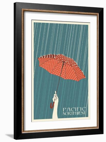 Umbrella - Pacific Northwest, WA-Lantern Press-Framed Art Print