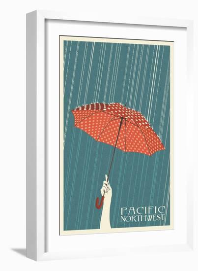 Umbrella - Pacific Northwest, WA-Lantern Press-Framed Art Print