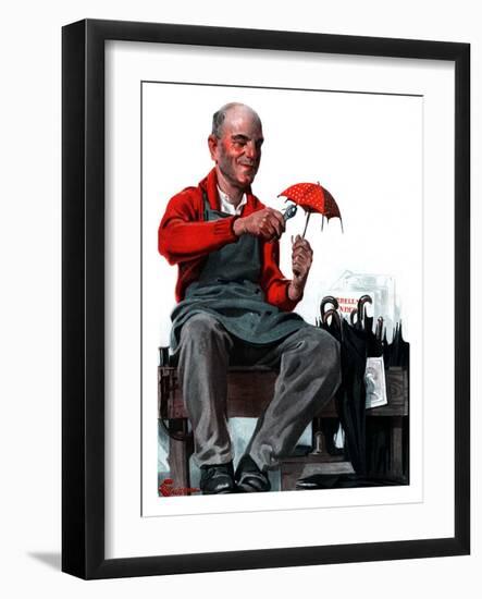 "Umbrella Repair Man,"April 25, 1925-Elbert Mcgran Jackson-Framed Giclee Print