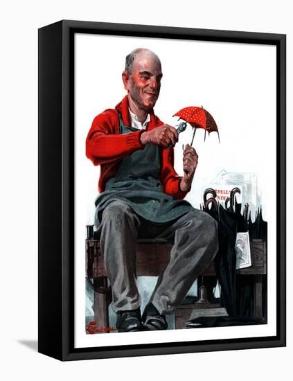 "Umbrella Repair Man,"April 25, 1925-Elbert Mcgran Jackson-Framed Premier Image Canvas
