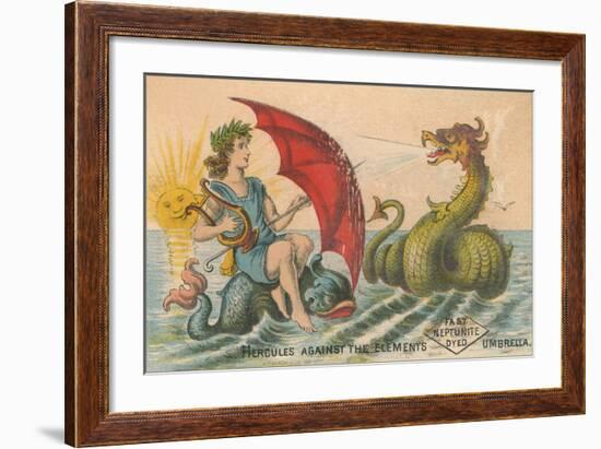 Umbrella Versus Sea Dragon-null-Framed Art Print