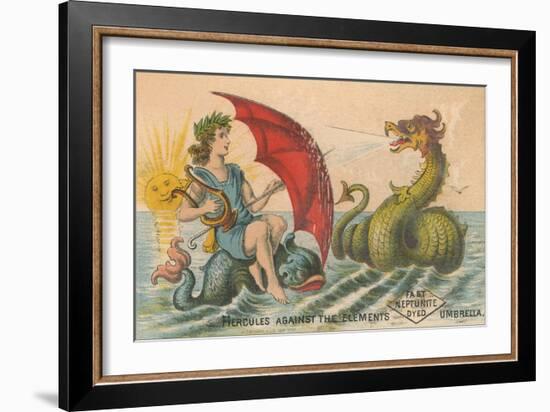 Umbrella Versus Sea Dragon-null-Framed Art Print