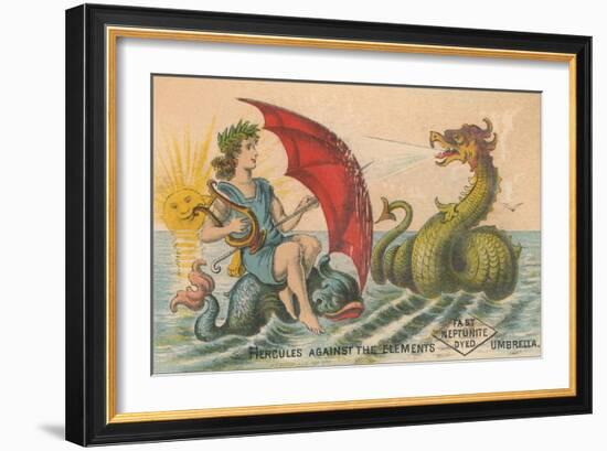 Umbrella Versus Sea Dragon-null-Framed Art Print