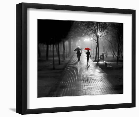 Umbrella Walk-null-Framed Art Print
