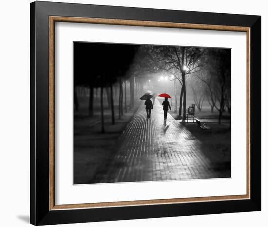 Umbrella Walk-null-Framed Art Print