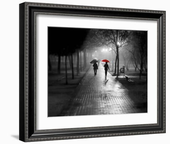 Umbrella Walk-null-Framed Art Print