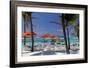 Umbrellas and Shade at Castaway Cay, Bahamas, Caribbean-Kymri Wilt-Framed Photographic Print