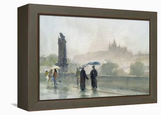 Umbrellas, Charles Bridge, Prague-Trevor Chamberlain-Framed Premier Image Canvas