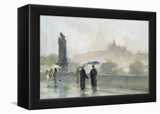 Umbrellas, Charles Bridge, Prague-Trevor Chamberlain-Framed Premier Image Canvas