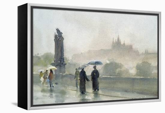 Umbrellas, Charles Bridge, Prague-Trevor Chamberlain-Framed Premier Image Canvas