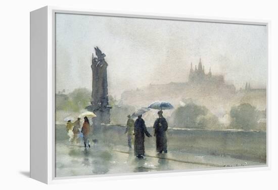 Umbrellas, Charles Bridge, Prague-Trevor Chamberlain-Framed Premier Image Canvas