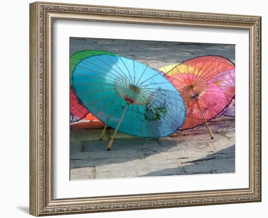 Umbrellas For Sale, China-Bruce Behnke-Framed Photographic Print