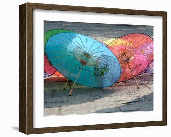 Umbrellas For Sale, China-Bruce Behnke-Framed Photographic Print