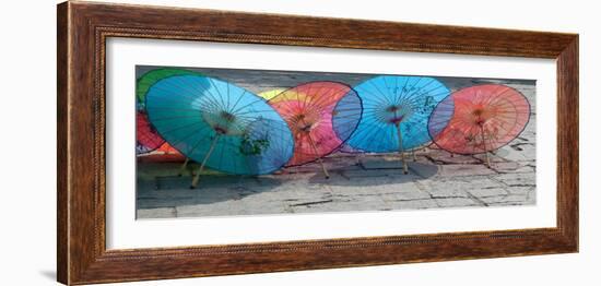 Umbrellas For Sale on the Streets, Shandong Province, Jinan, China-Bruce Behnke-Framed Photographic Print