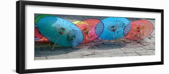 Umbrellas For Sale on the Streets, Shandong Province, Jinan, China-Bruce Behnke-Framed Photographic Print