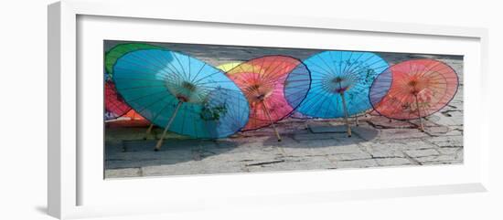 Umbrellas For Sale on the Streets, Shandong Province, Jinan, China-Bruce Behnke-Framed Photographic Print