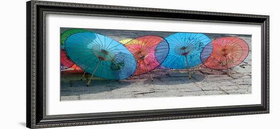 Umbrellas For Sale on the Streets, Shandong Province, Jinan, China-Bruce Behnke-Framed Photographic Print