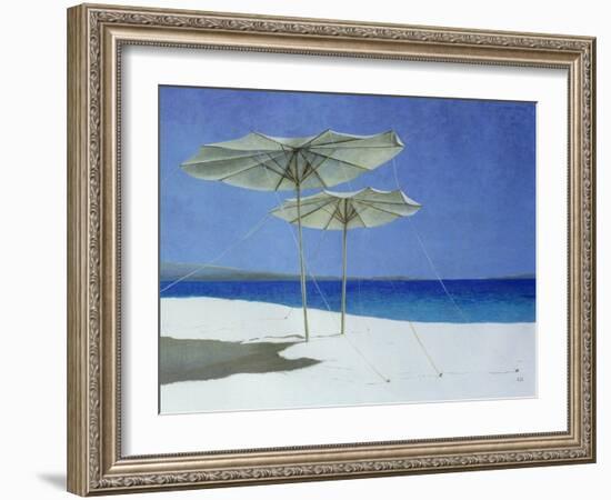 Umbrellas, Greece, 1995-Lincoln Seligman-Framed Giclee Print