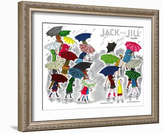 Umbrellas - Jack and Jill, April 1945-Stella May DaCosta-Framed Giclee Print