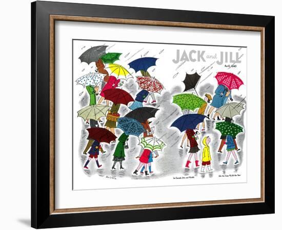 Umbrellas - Jack and Jill, April 1945-Stella May DaCosta-Framed Giclee Print