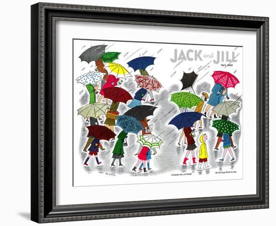 Umbrellas - Jack and Jill, April 1945-Stella May DaCosta-Framed Giclee Print