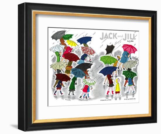 Umbrellas - Jack and Jill, April 1945-Stella May DaCosta-Framed Giclee Print