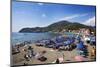 Umbrellas on the Beach at Levanto, Liguria, Italy, Mediterranean, Europe-Mark Sunderland-Mounted Photographic Print