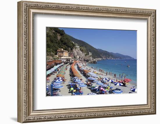 Umbrellas on the New Town Beach at Monterosso Al Mare-Mark Sunderland-Framed Photographic Print