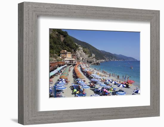 Umbrellas on the New Town Beach at Monterosso Al Mare-Mark Sunderland-Framed Photographic Print