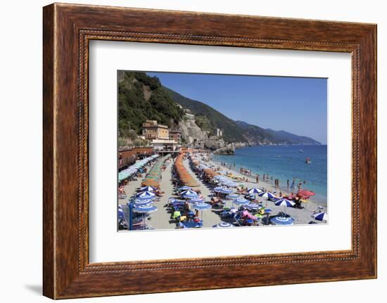 Umbrellas on the New Town Beach at Monterosso Al Mare-Mark Sunderland-Framed Photographic Print