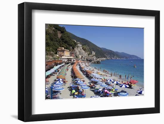 Umbrellas on the New Town Beach at Monterosso Al Mare-Mark Sunderland-Framed Photographic Print