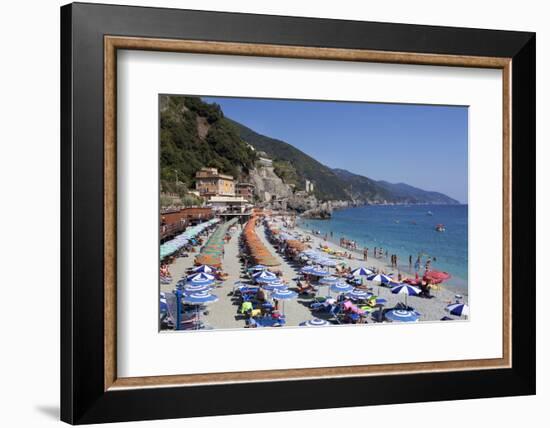 Umbrellas on the New Town Beach at Monterosso Al Mare-Mark Sunderland-Framed Photographic Print