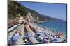Umbrellas on the New Town Beach at Monterosso Al Mare-Mark Sunderland-Mounted Photographic Print