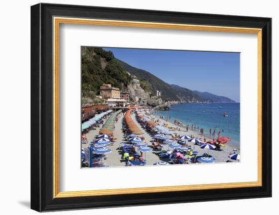 Umbrellas on the New Town Beach at Monterosso Al Mare-Mark Sunderland-Framed Photographic Print