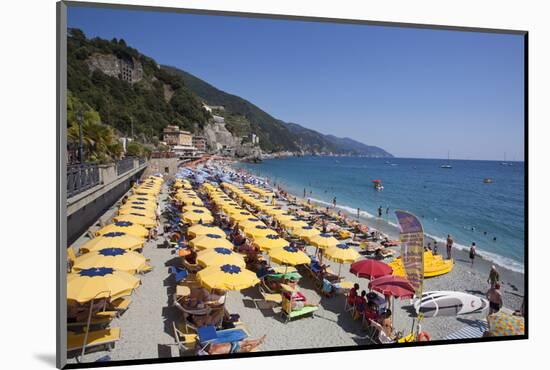 Umbrellas on the New Town Beach at Monterosso Al Mare-Mark Sunderland-Mounted Photographic Print