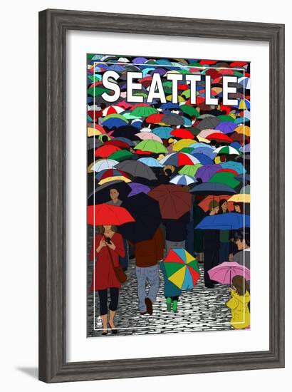 Umbrellas - Seattle, WA, c.2009-Lantern Press-Framed Art Print