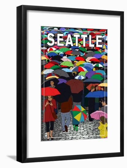 Umbrellas - Seattle, WA, c.2009-Lantern Press-Framed Art Print