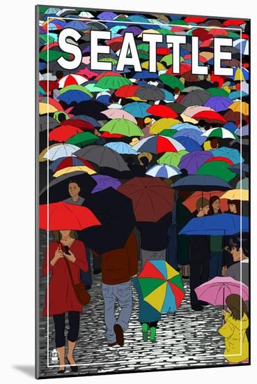 Umbrellas - Seattle, WA, c.2009-Lantern Press-Mounted Art Print