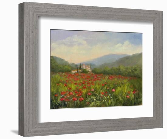 Umbrian Poppy Field-Mary Jean Weber-Framed Art Print